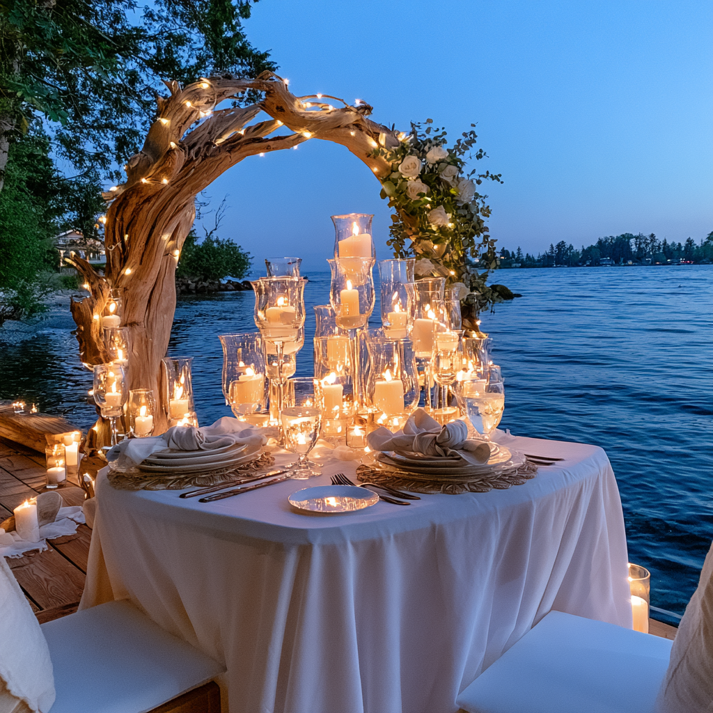 Candlelit table for two