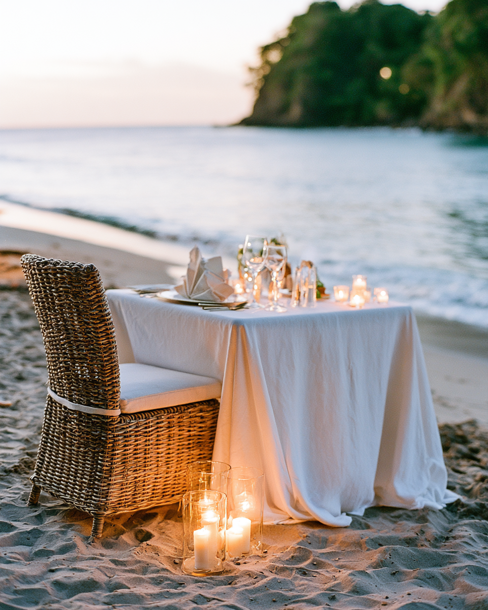 Private table in Saint Lucia