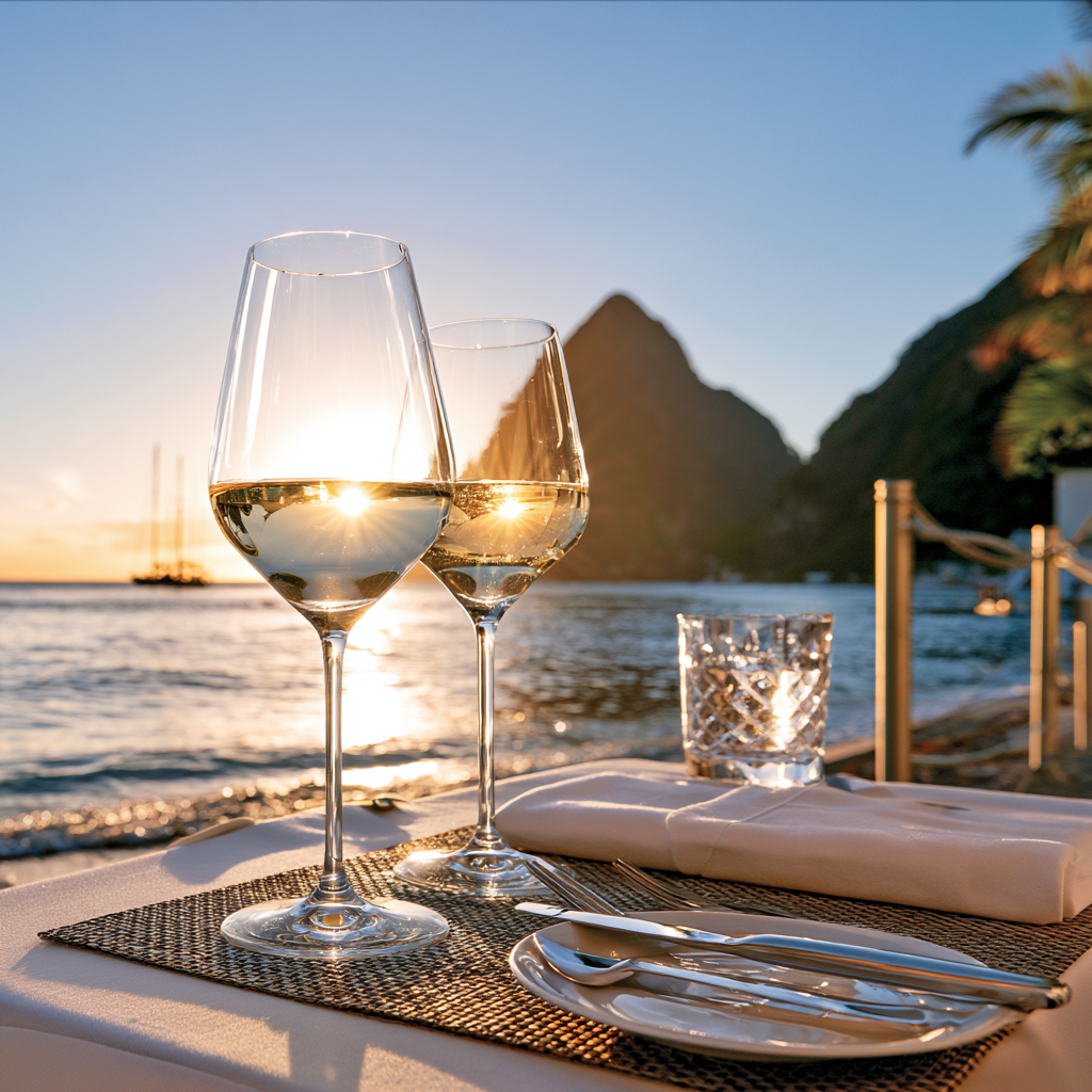 Golden hour beach dinner